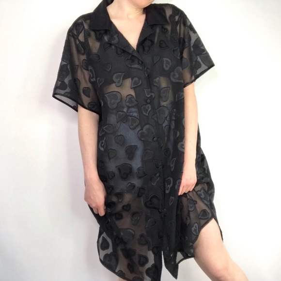 Dresses & Skirts - Sophia by delicates Sheer Hearts Button Up Dress